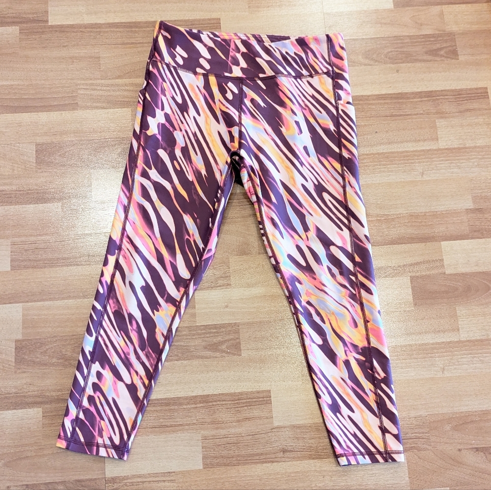 Tek Gear High Rise Multicolor Abstract Workout Leggings Petite XL